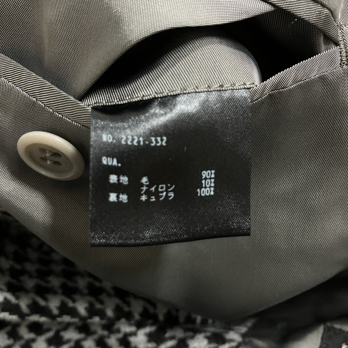 LAD MUSICIAN ハウンドトゥース ウールコート 古着・中古-5枚目のアイテム画像