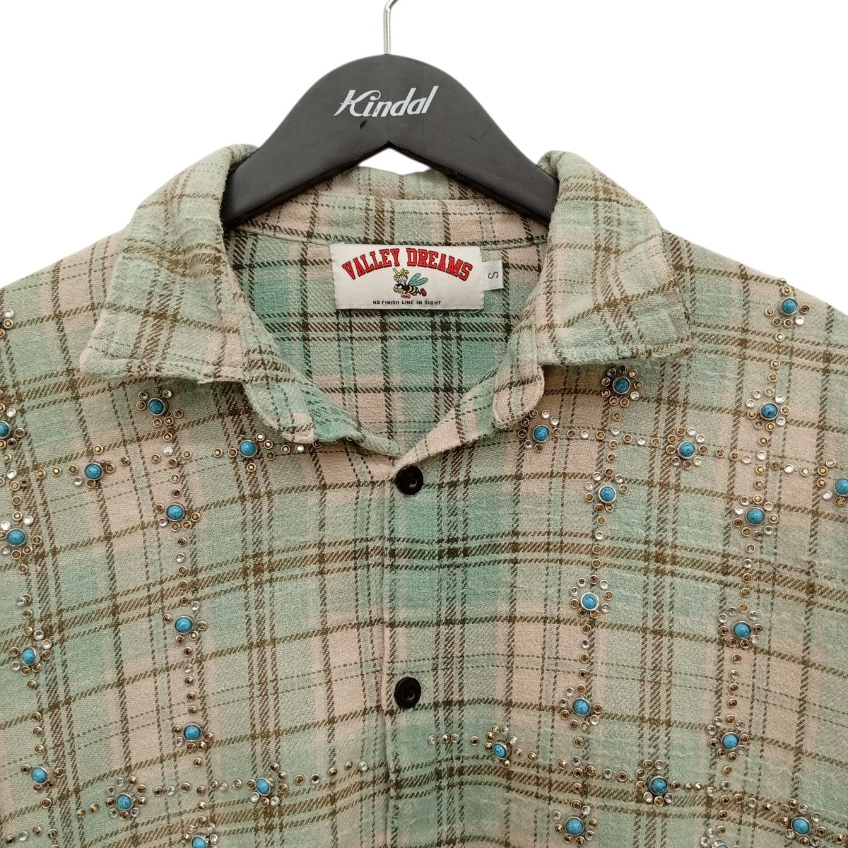 ダメージ加工ラインストーンフランネルシャツLITTLE GEMS FLANNEL SHIRT