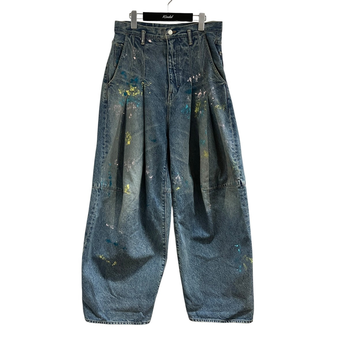 SHINYA KOZUKA ペイント加工バギーデニムパンツ 古着・中古-1枚目のアイテム画像
