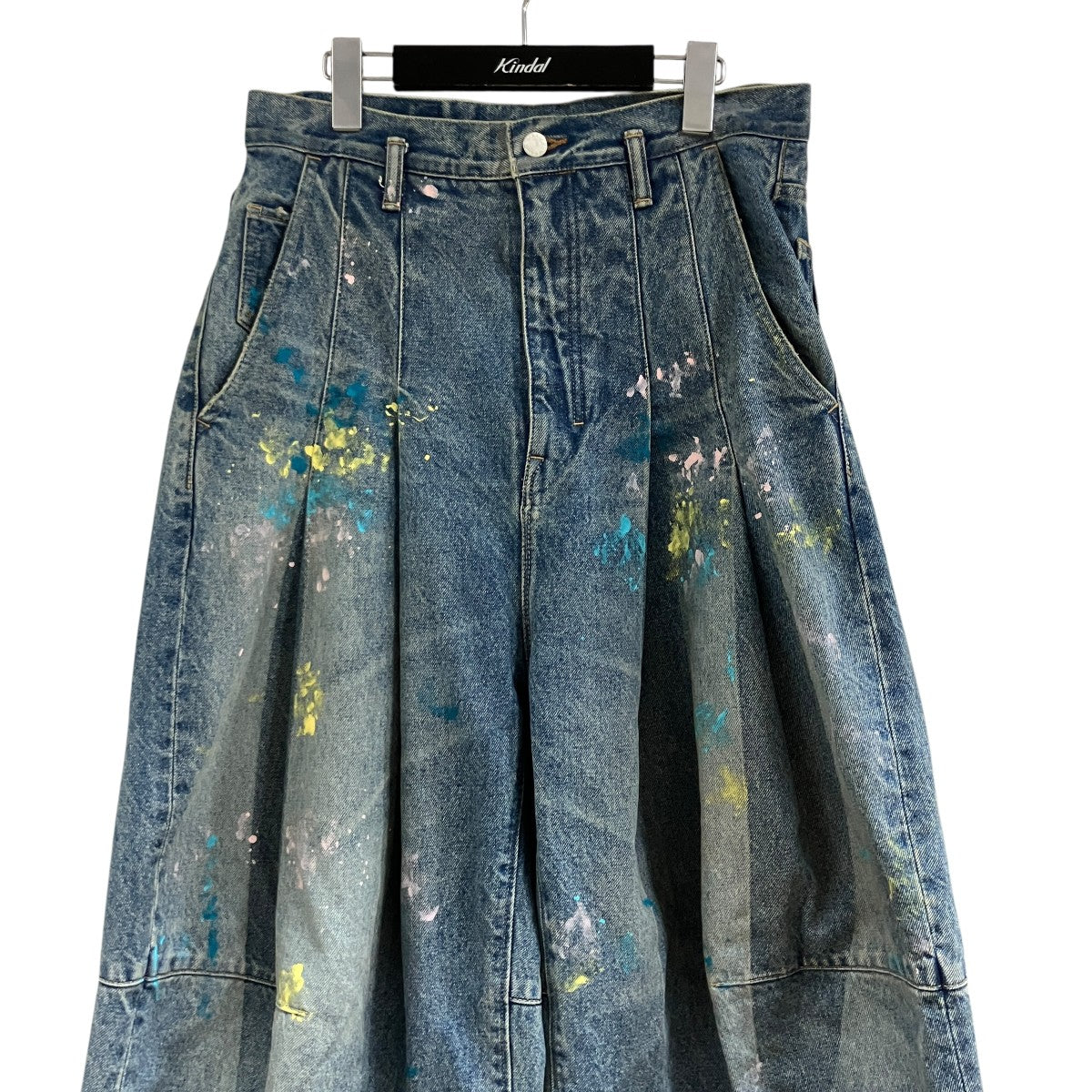SHINYA KOZUKA ペイント加工バギーデニムパンツ 古着・中古-2枚目のアイテム画像