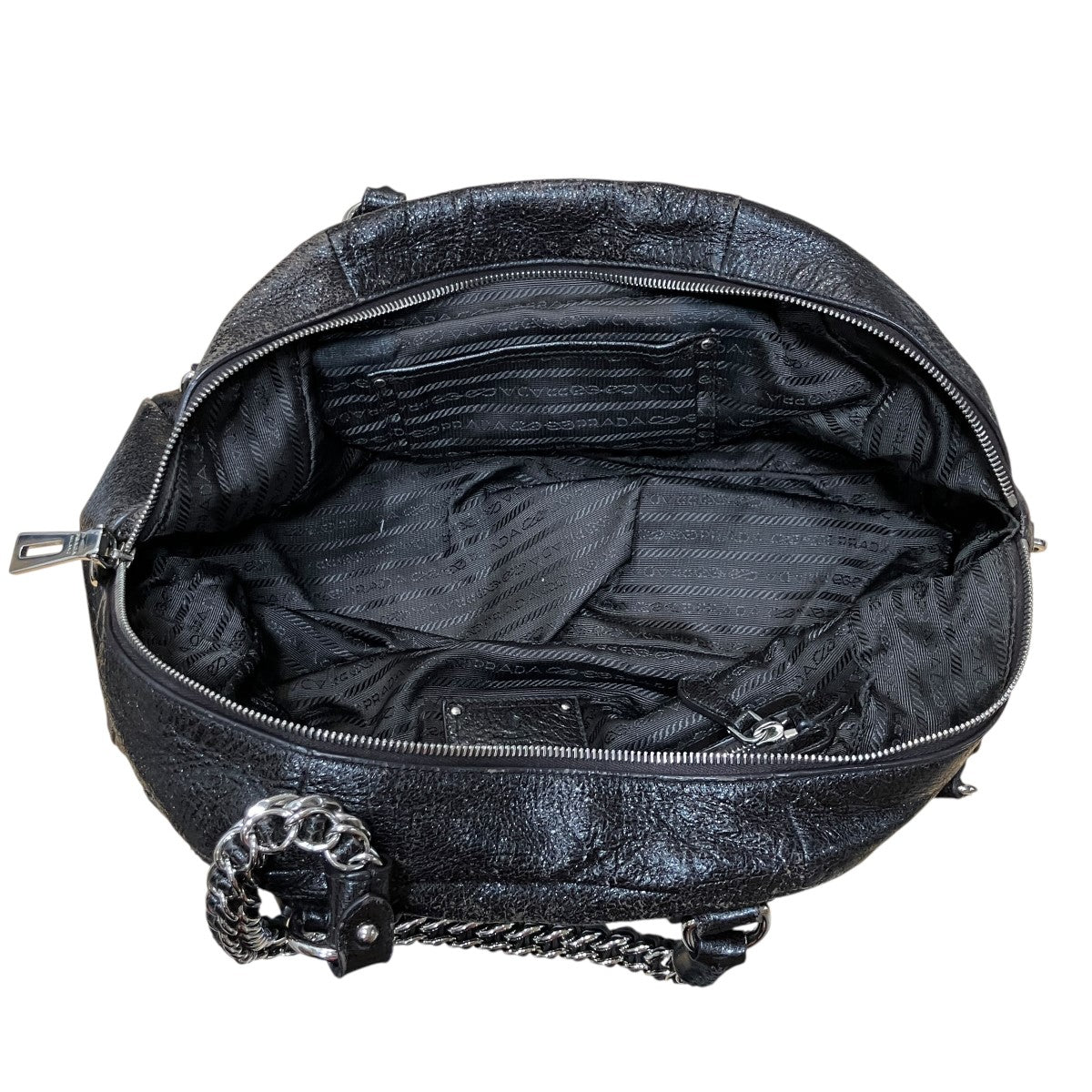 PRADA チェーンハンドルレザーバッグ 古着・中古-10枚目のアイテム画像