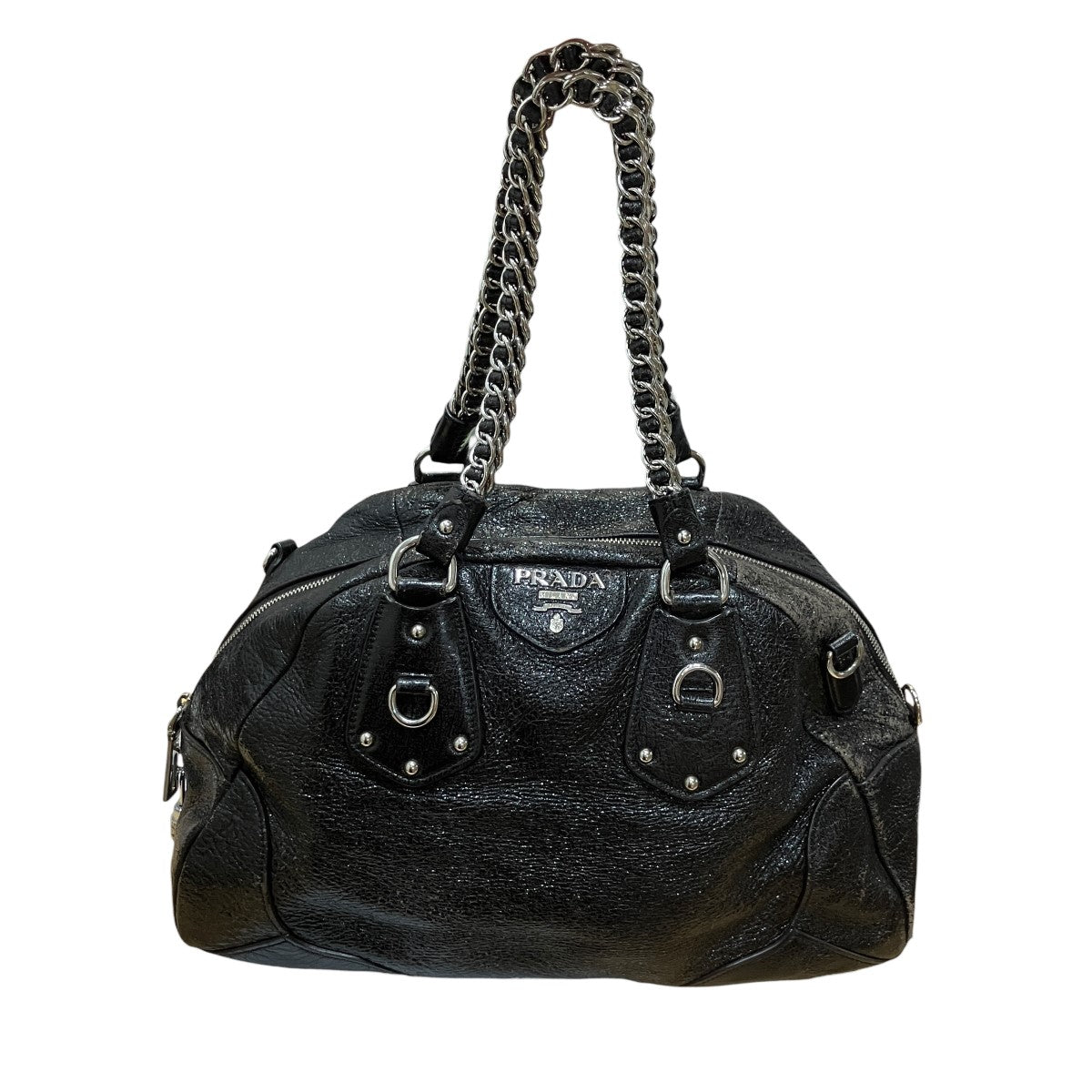 PRADA チェーンハンドルレザーバッグ 古着・中古-2枚目のアイテム画像