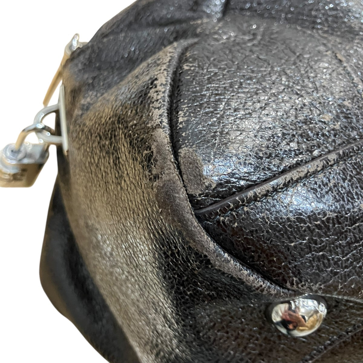 PRADA チェーンハンドルレザーバッグ 古着・中古-7枚目のアイテム画像