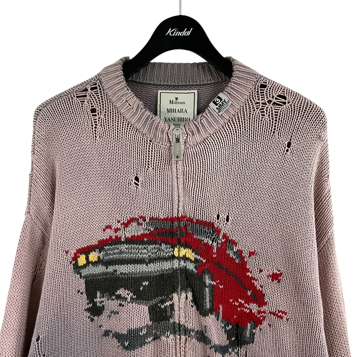 Maison MIHARA YASUHIRO カーデザインジップアップニット 古着・中古-2枚目のアイテム画像