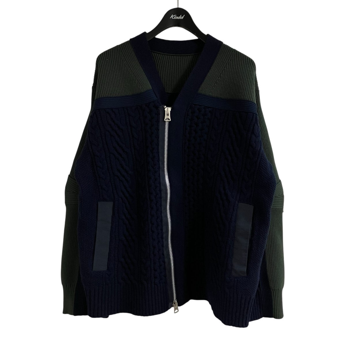 sacai ジップアップニットカーディガン 古着・中古-1枚目のアイテム画像