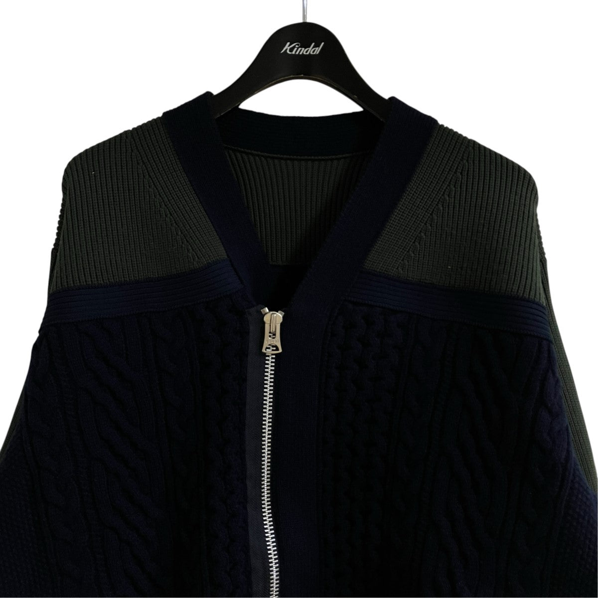 sacai ジップアップニットカーディガン 古着・中古-2枚目のアイテム画像