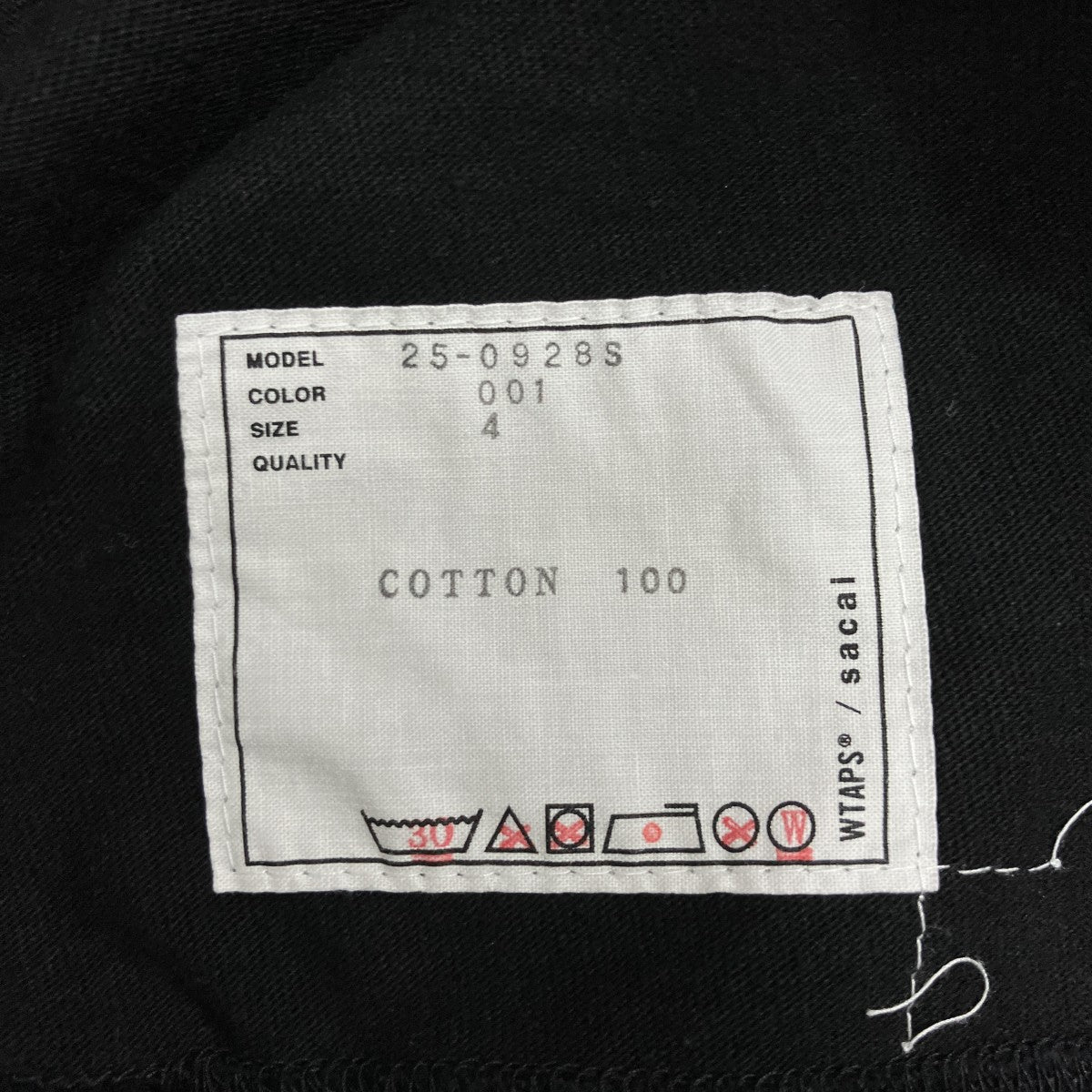 sacai×WTAPS バックプリントTシャツ 古着・中古-5枚目のアイテム画像