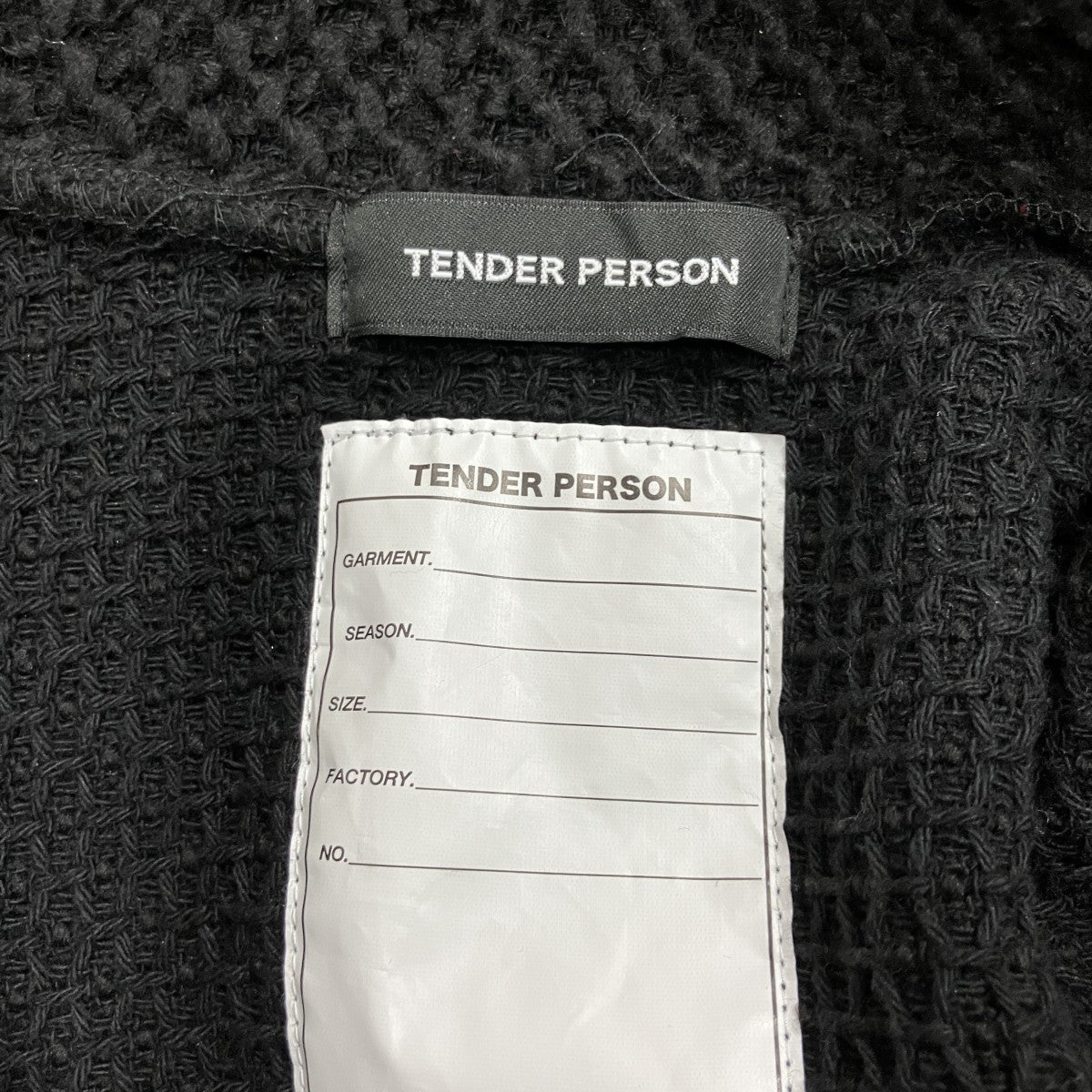 TENDER PERSON ジップニットカーディガン 古着・中古-5枚目のアイテム画像