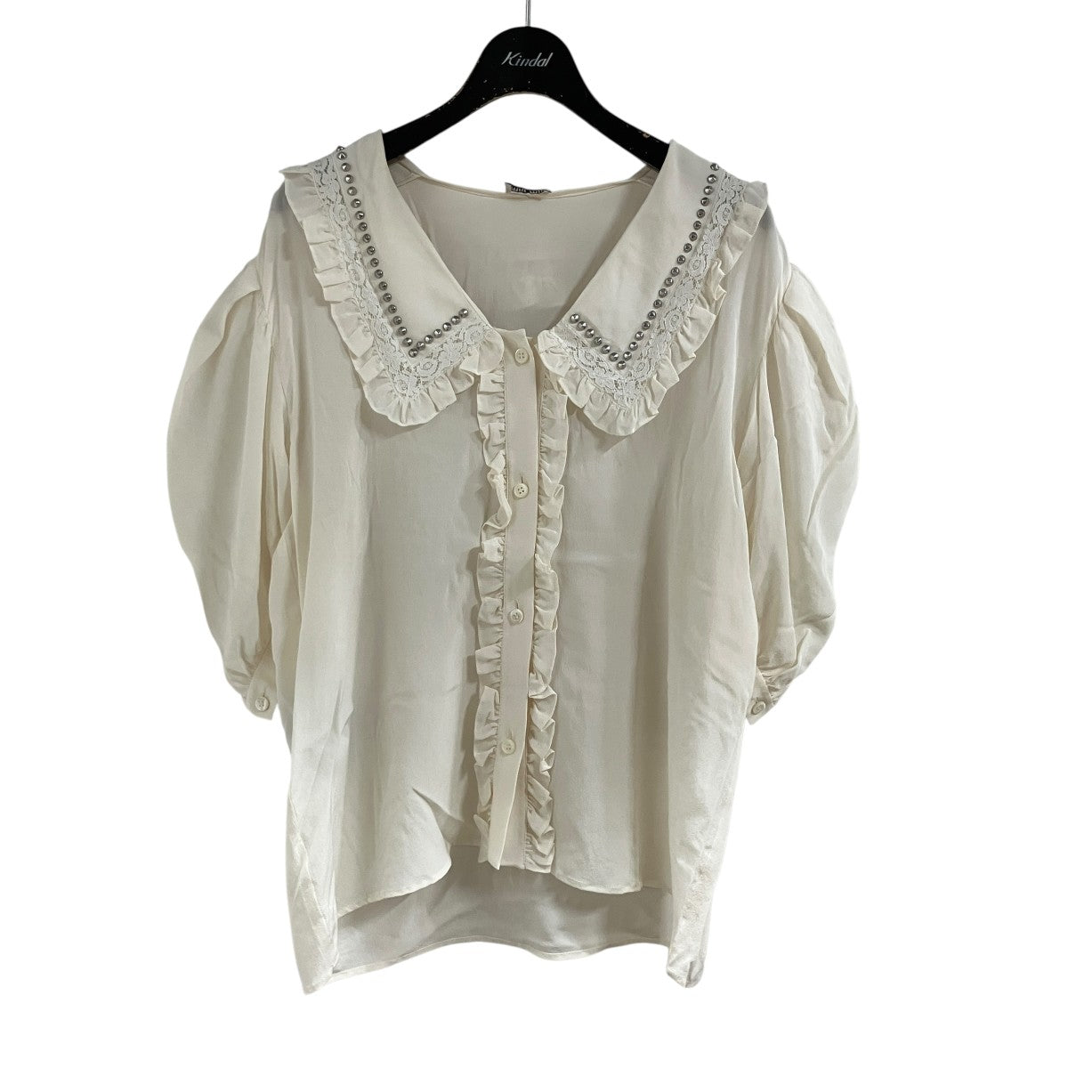 MIU MIU シルクフリルシャツ 古着・中古-1枚目のアイテム画像