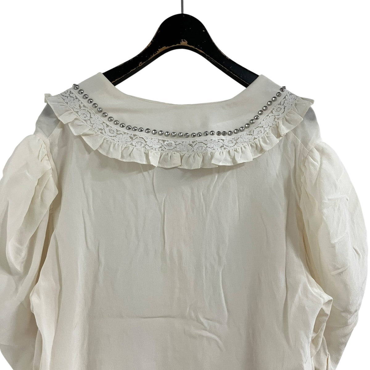 MIU MIU シルクフリルシャツ 古着・中古-4枚目のアイテム画像