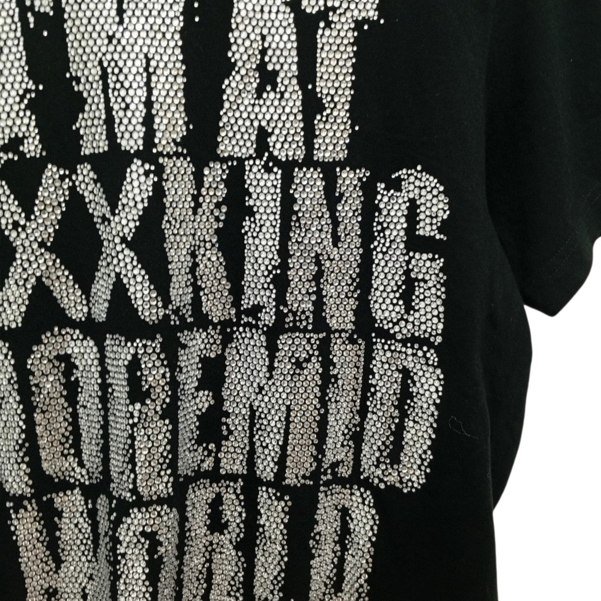 ラインストーンクルーネックTシャツ
