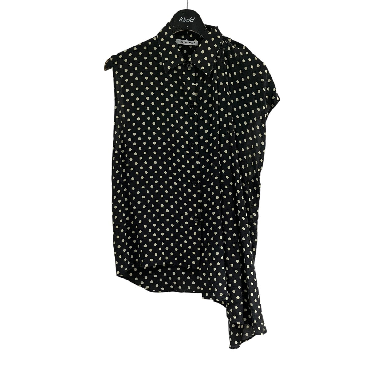 BALENCIAGA ノースリーブシルクドットシャツ 古着・中古-1枚目のアイテム画像