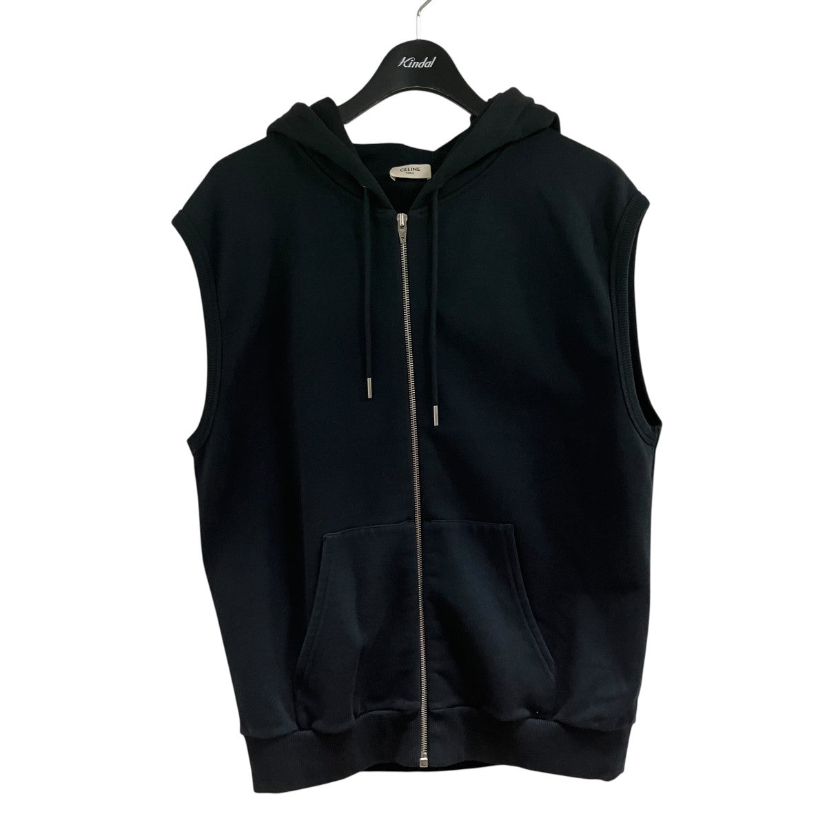 CELINE スリーブレスバックロゴジップパーカー 古着・中古-1枚目のアイテム画像