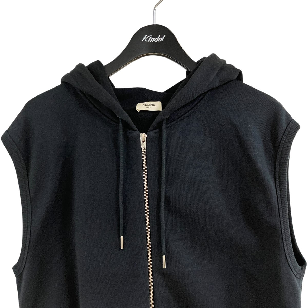 CELINE スリーブレスバックロゴジップパーカー 古着・中古-2枚目のアイテム画像