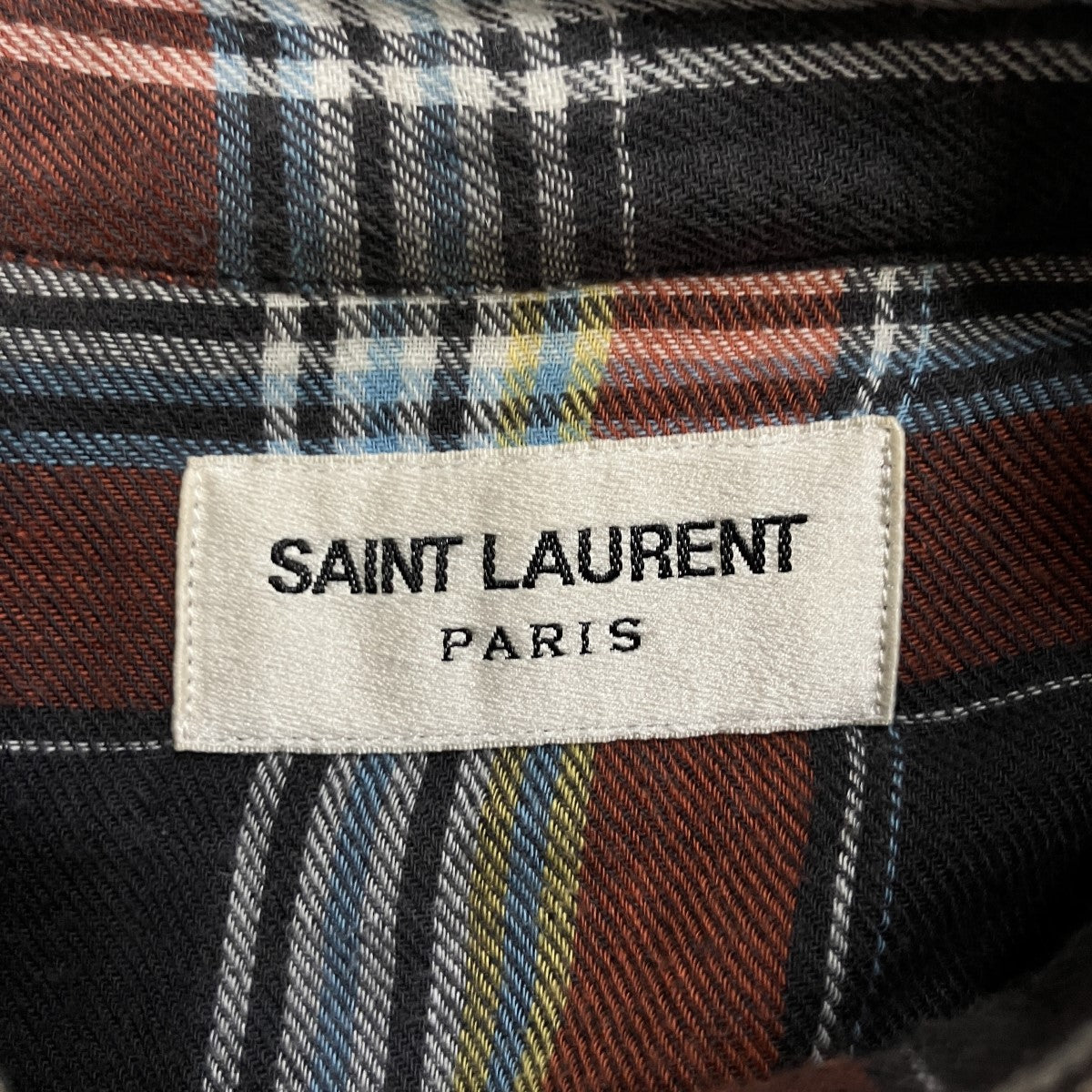Saint Laurent Paris チェックシャツ 古着・中古-5枚目のアイテム画像