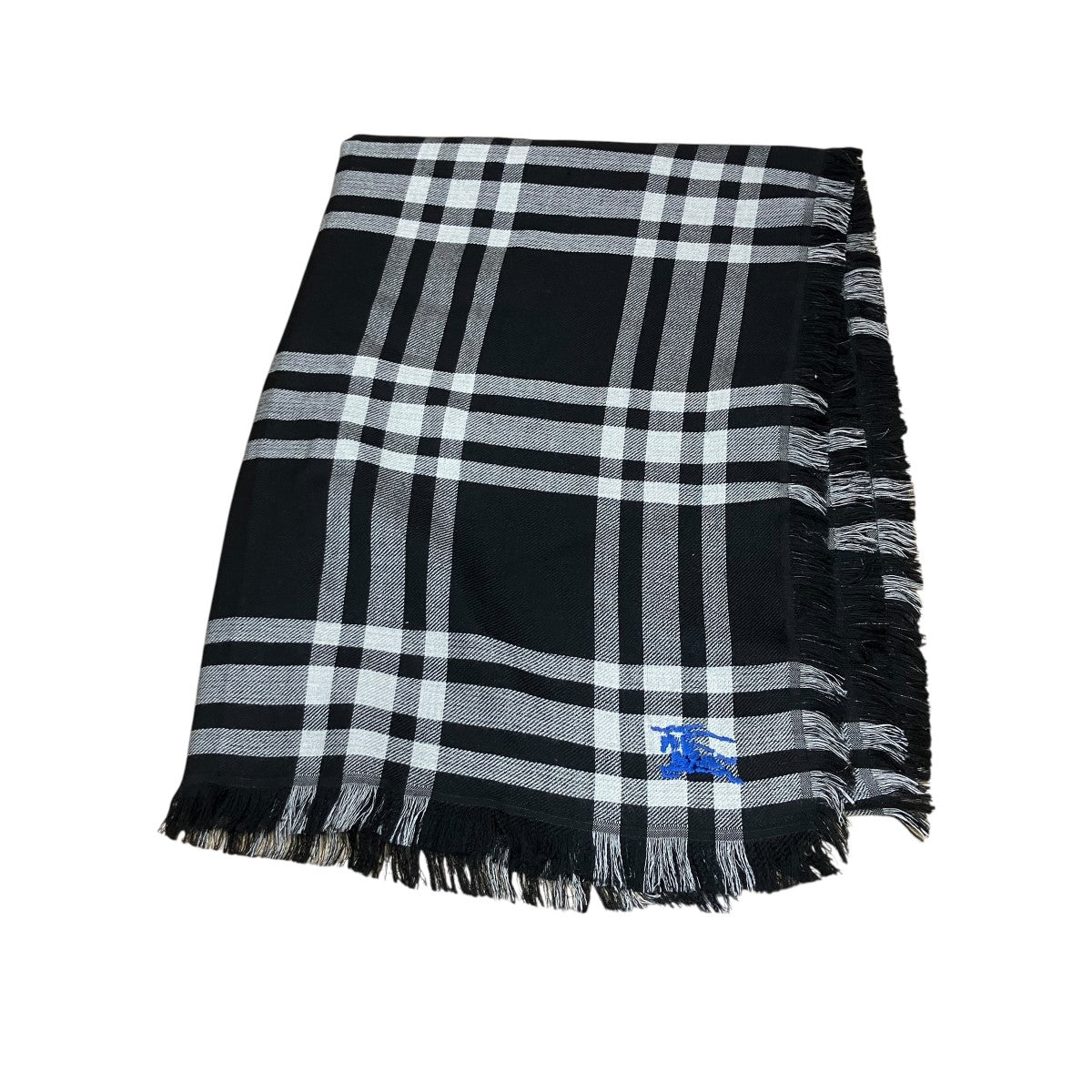 BURBERRY シルク混チェックマフラー 古着・中古-2枚目のアイテム画像