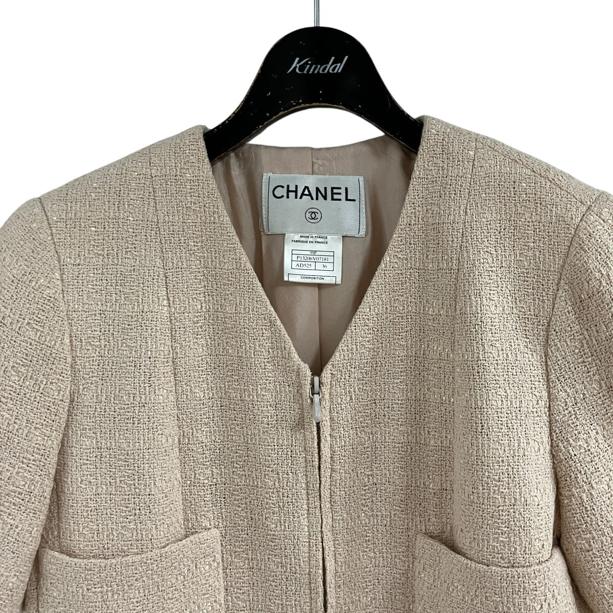 CHANEL ショートスリーブツイードジャケット 古着・中古-2枚目のアイテム画像