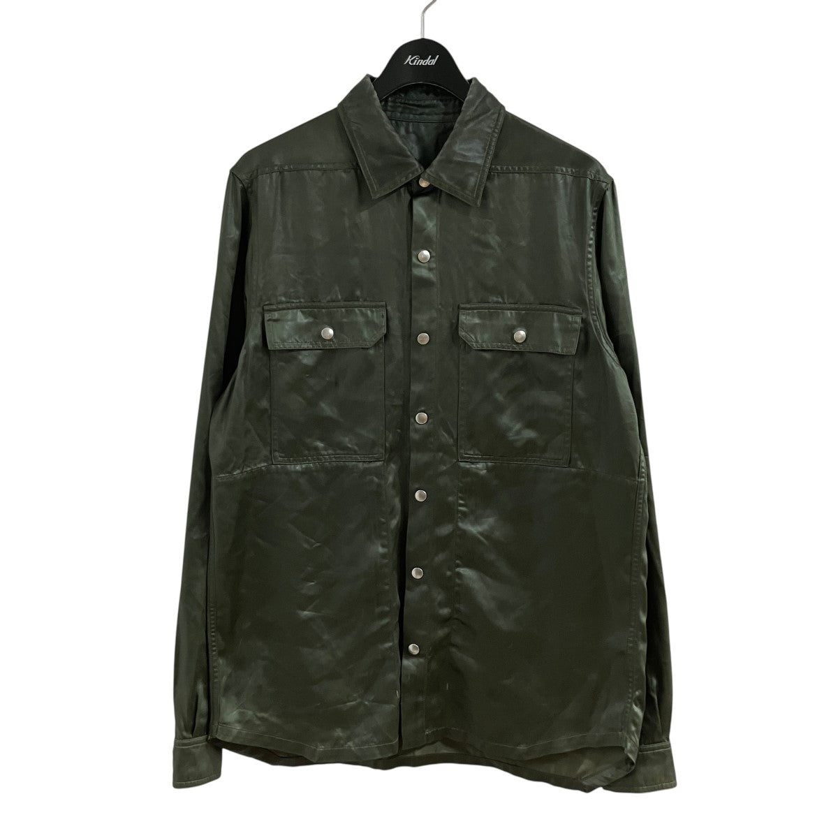 RICK OWENS サテンアウターシャツ 古着・中古-1枚目のアイテム画像