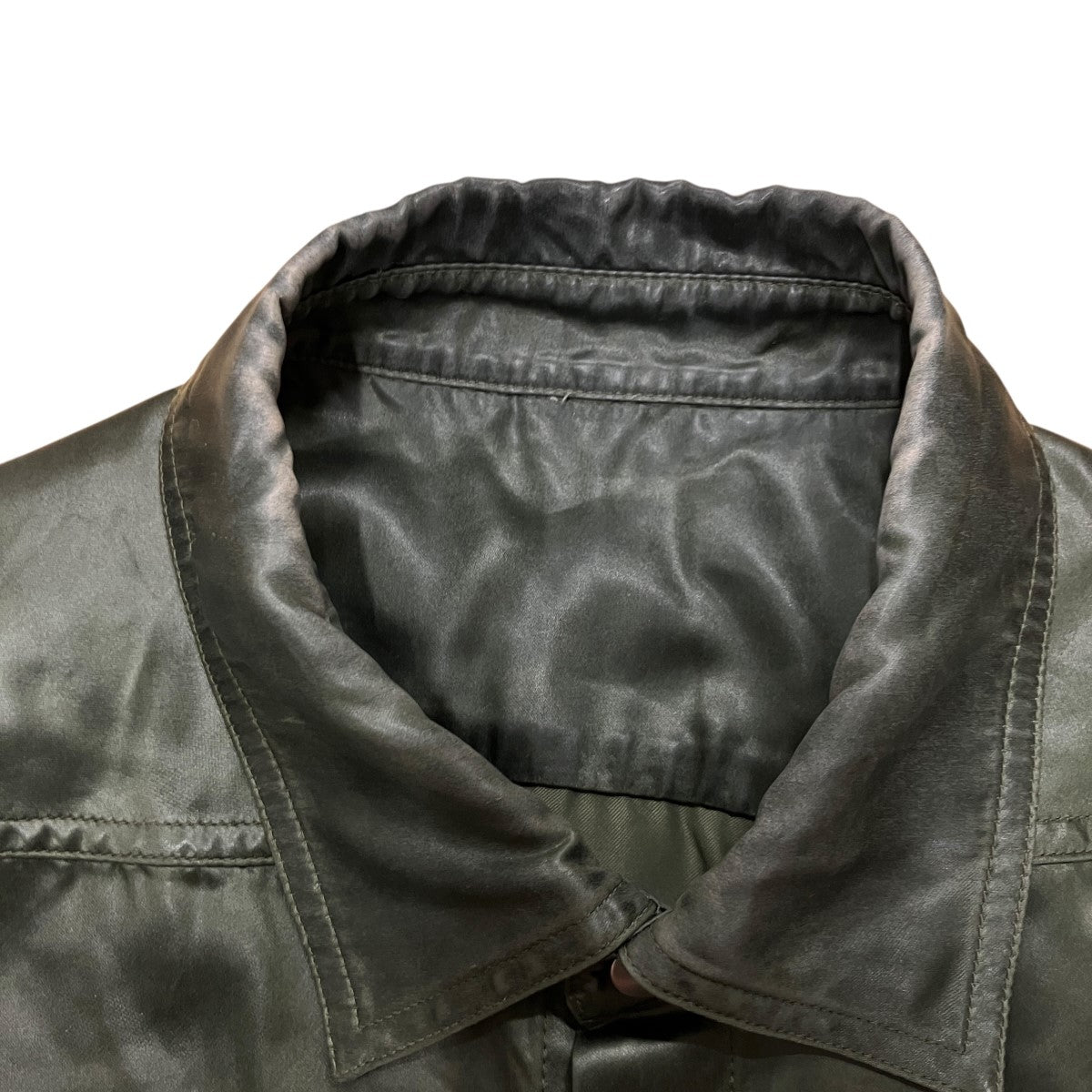 RICK OWENS サテンアウターシャツ 古着・中古-8枚目のアイテム画像