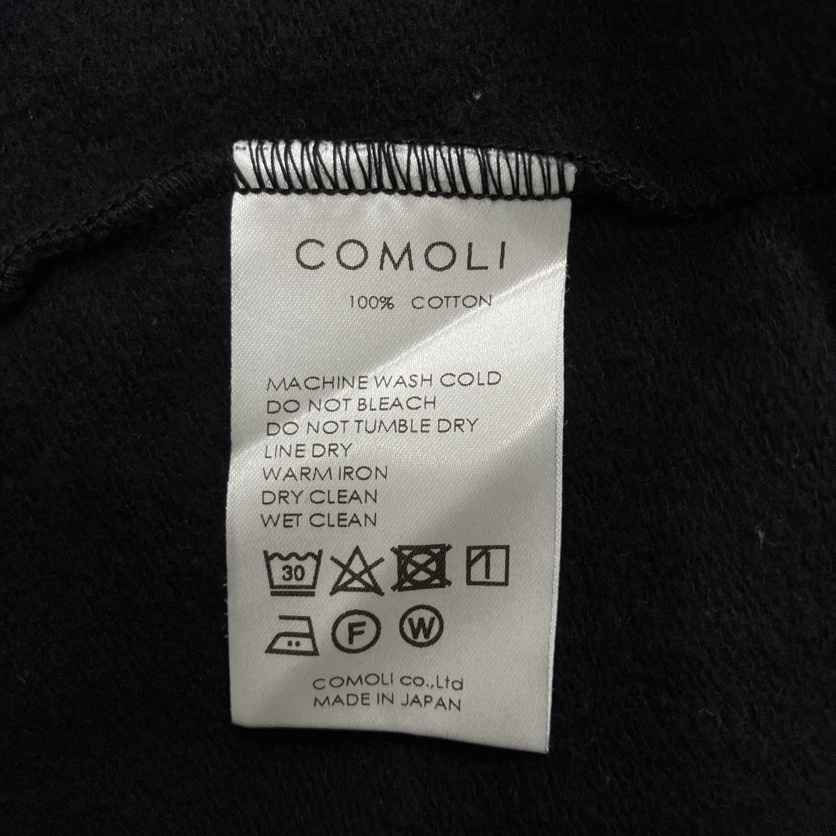 COMOLI(コモリ) インレイ起毛 長袖クルー S03-05004 ブラック サイズ 3