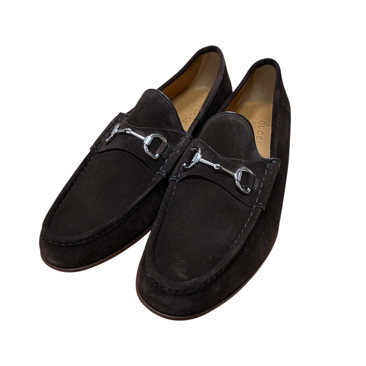 GUCCI(グッチ) スウェードビットローファー 367762 ブラウン サイズ 13