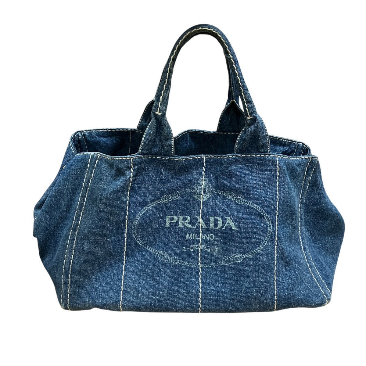 PRADA(プラダ) カナバ デニムトートバッグ インディゴ サイズ