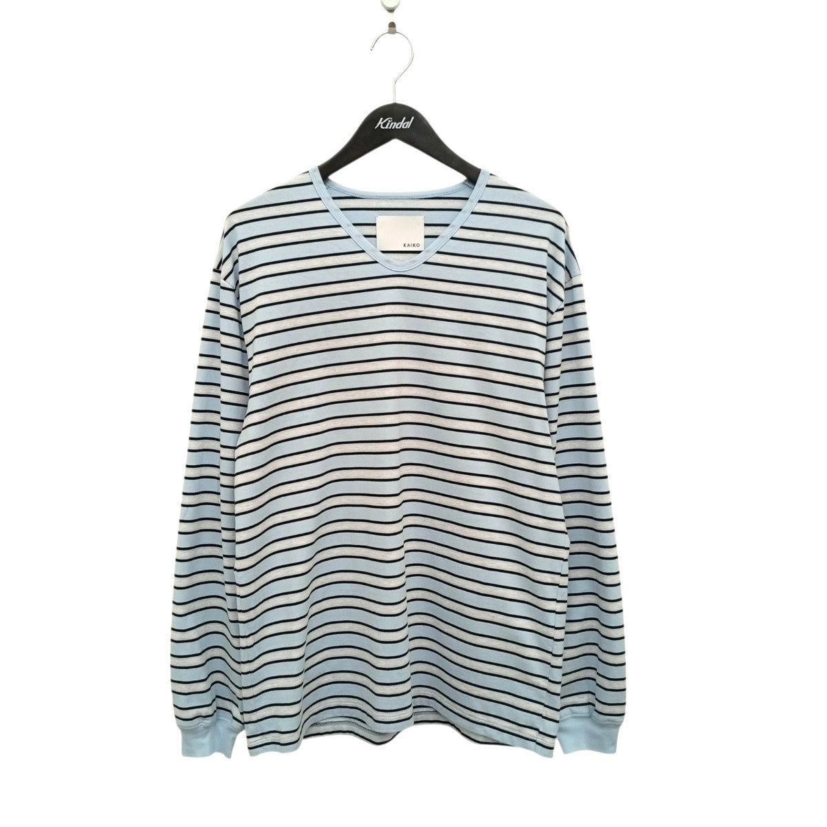 ボーダーロングスリーブカットソーKAIKO-26-016 V neck border l/s t-shirt