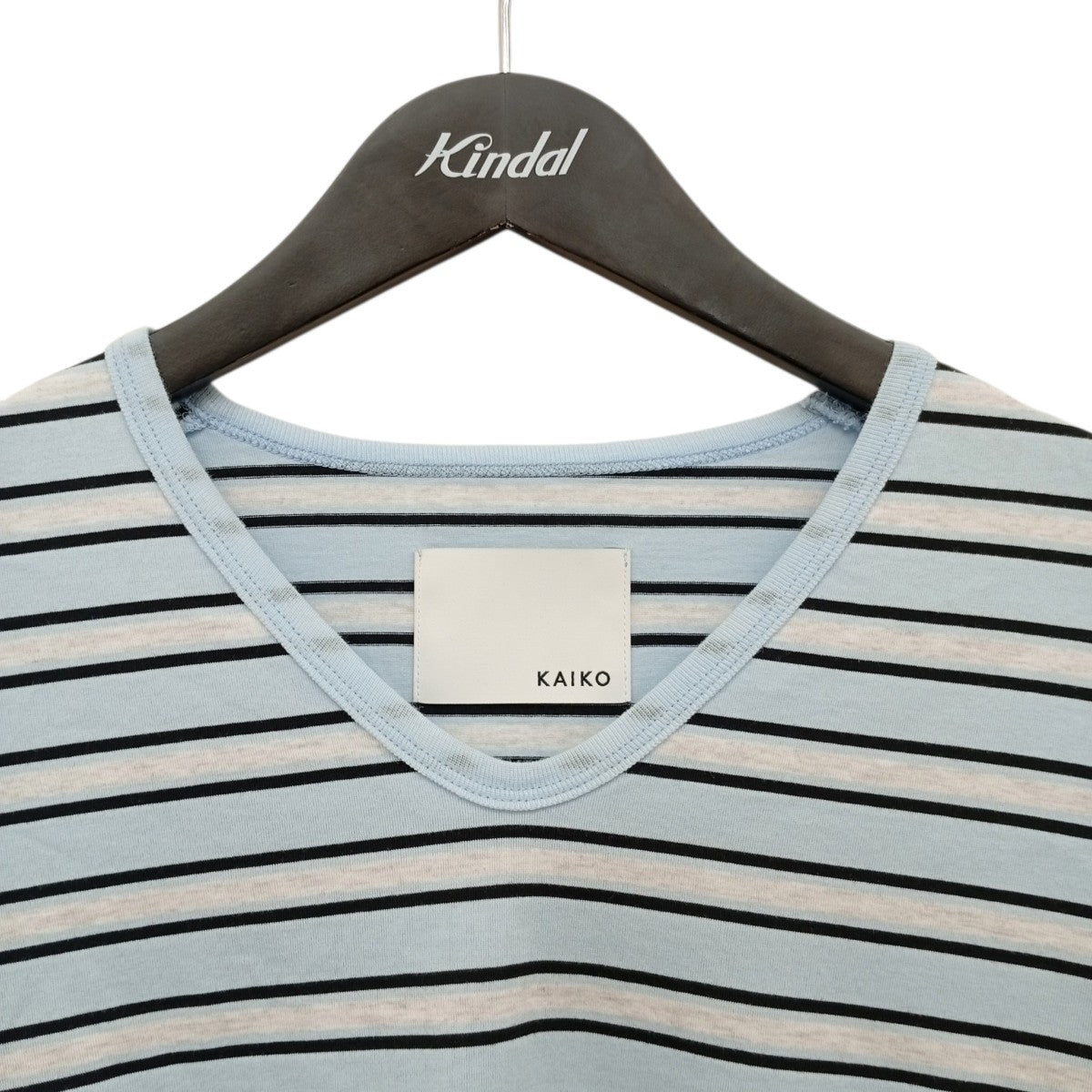 ボーダーロングスリーブカットソーKAIKO-26-016 V neck border l/s t-shirt