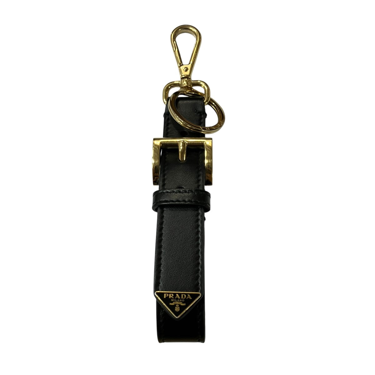 PRADA トライアングルロゴレザーキーホルダー 古着・中古-2枚目のアイテム画像