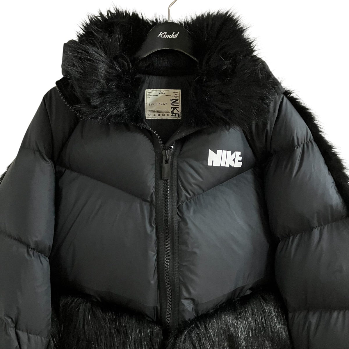 sacai×NIKE ファードッキングダウンジャケット S#CT3267 ブラック