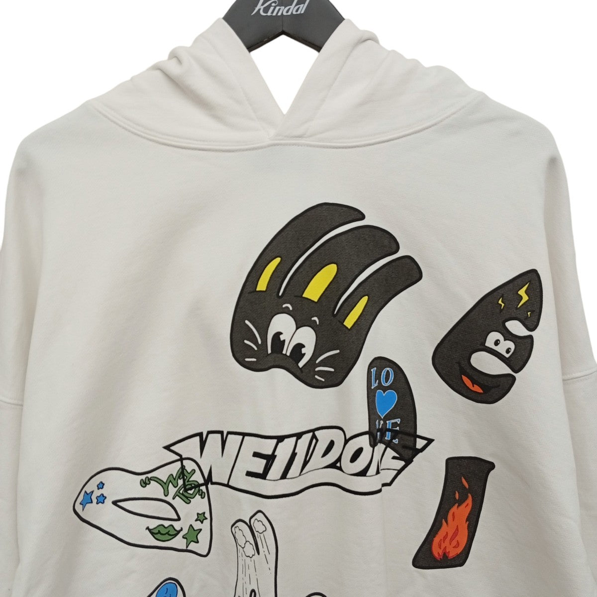 WE11DONE プリントプルオーバーパーカー 古着・中古-5枚目のアイテム画像