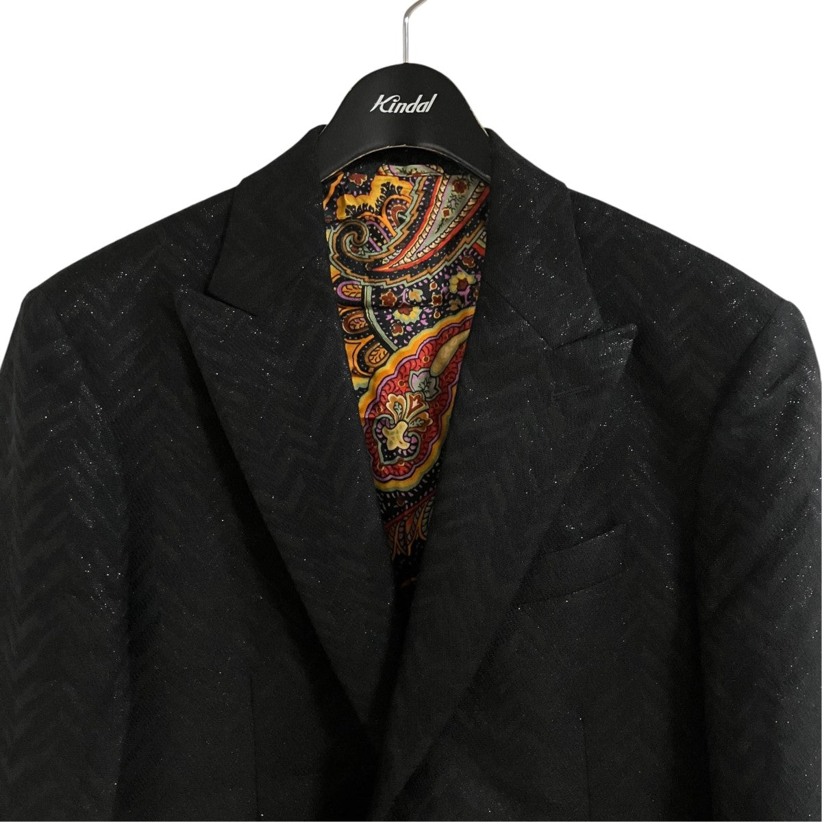 良色◎ ETRO イタリア製 ウール ツイード テーラードジャケット N676 ETRO(エトロ) ラメツイードテーラードジャケット 1G522 ブラック