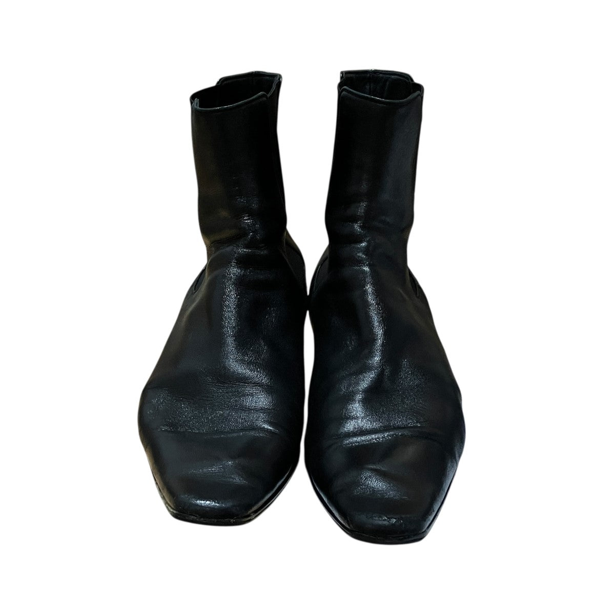 Saint Laurent Paris RAINER チェルシー レザー ヒール サイドゴア ショート ブーツ 古着・中古-2枚目のアイテム画像