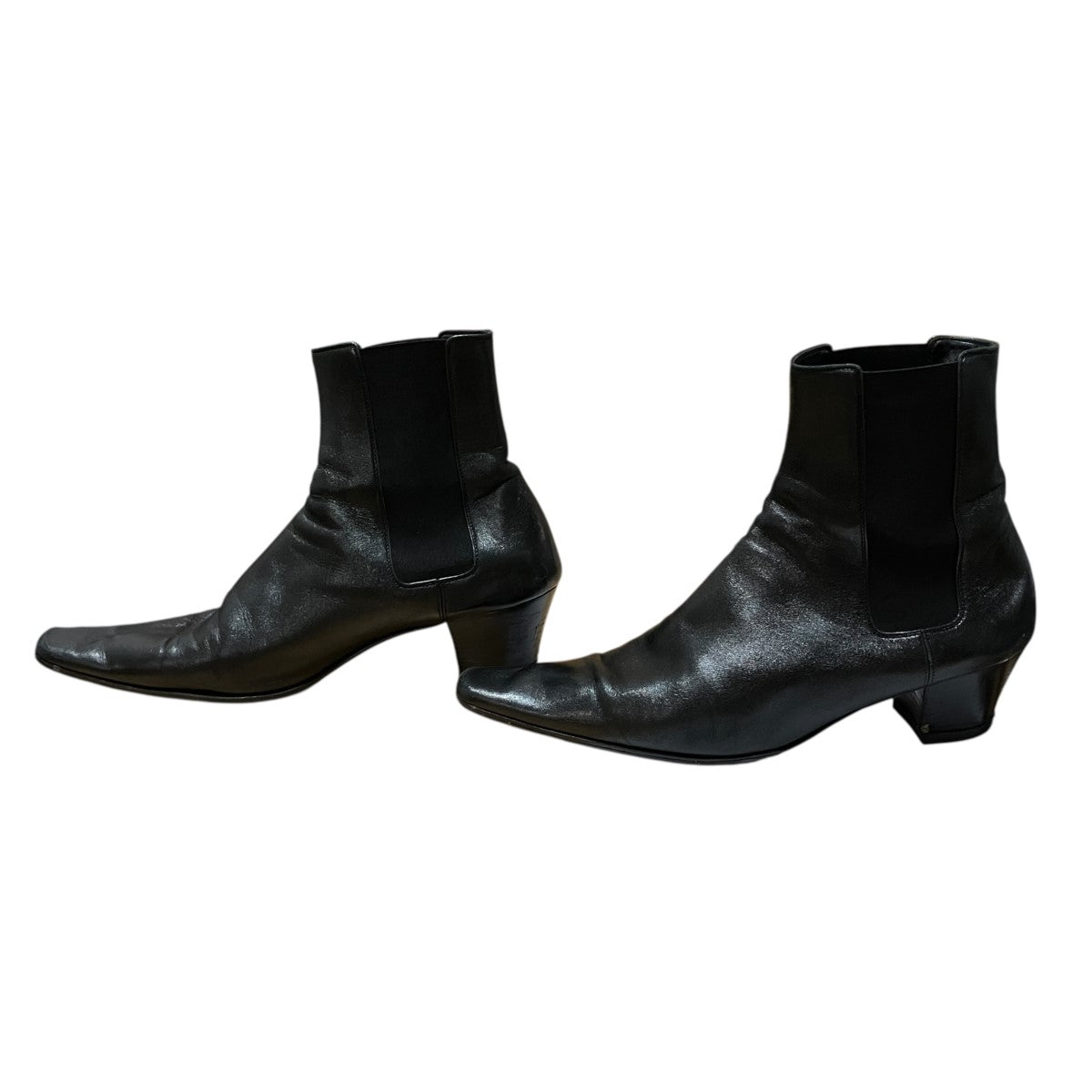Saint Laurent Paris RAINER チェルシー レザー ヒール サイドゴア ショート ブーツ 古着・中古-3枚目のアイテム画像
