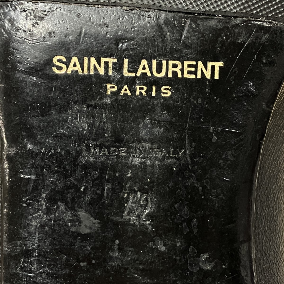 Saint Laurent Paris RAINER チェルシー レザー ヒール サイドゴア ショート ブーツ 古着・中古-9枚目のアイテム画像