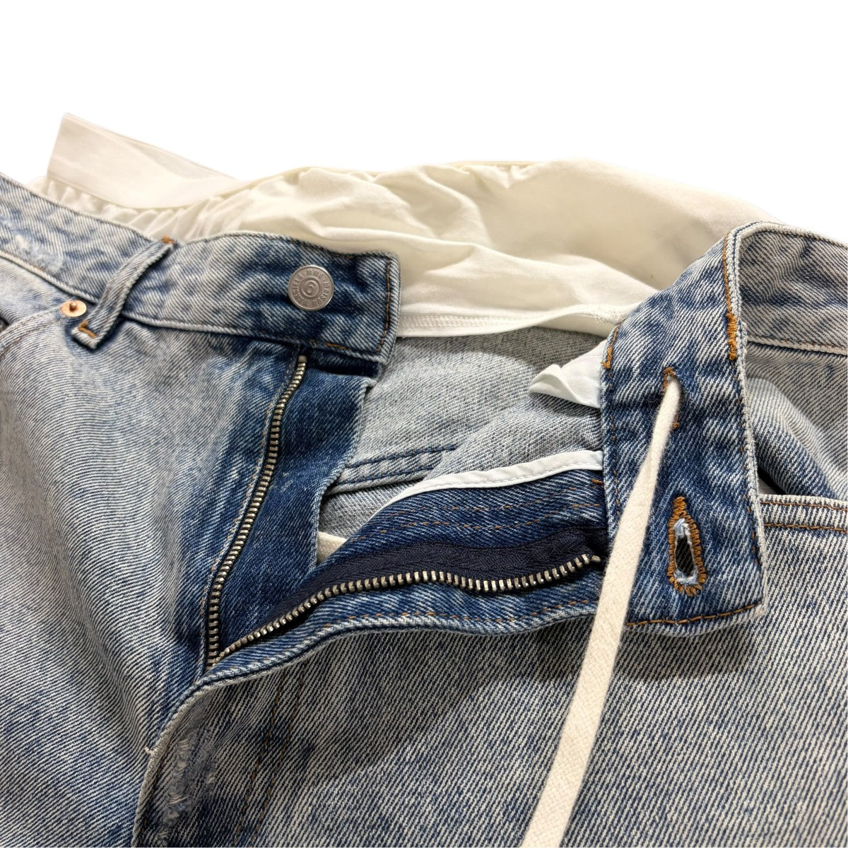 レイヤードデニムパンツ