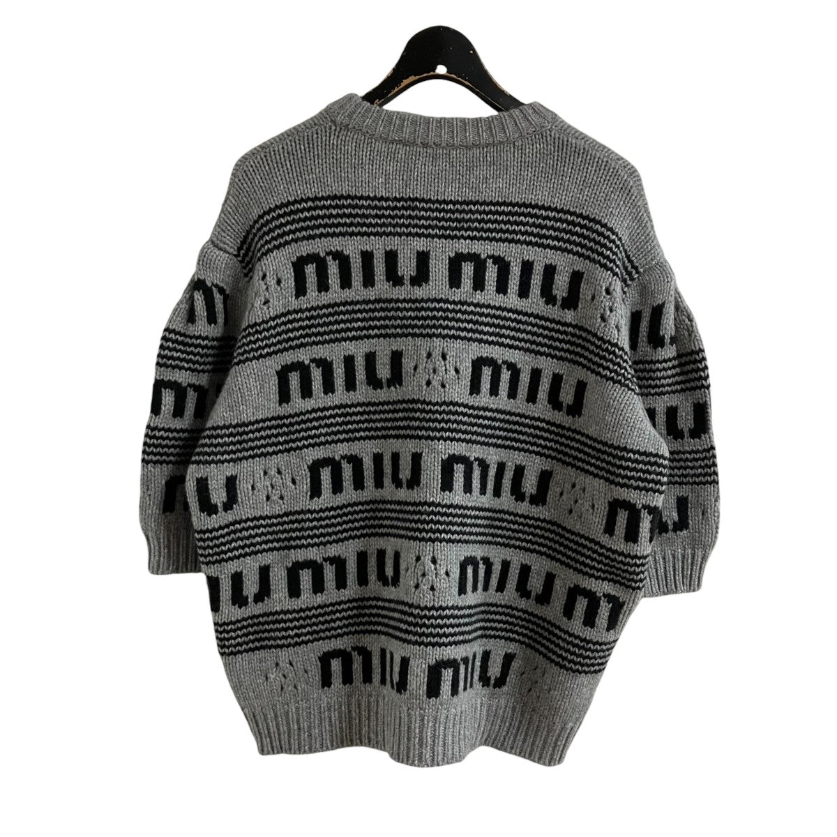 MIU MIU ロゴ半袖ニット 古着・中古-3枚目のアイテム画像
