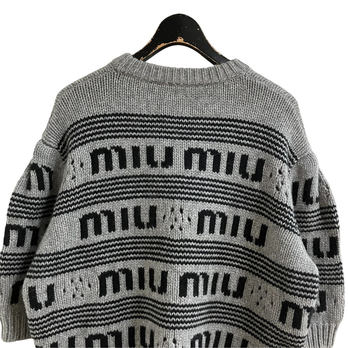MIU MIU ロゴ半袖ニット 古着・中古-4枚目のアイテム画像