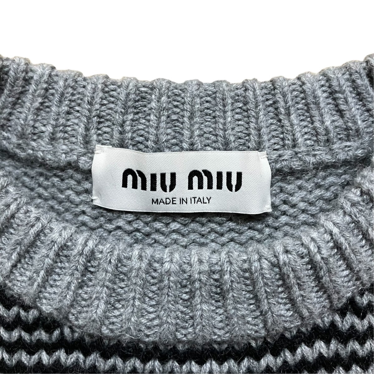MIU MIU ロゴ半袖ニット 古着・中古-5枚目のアイテム画像