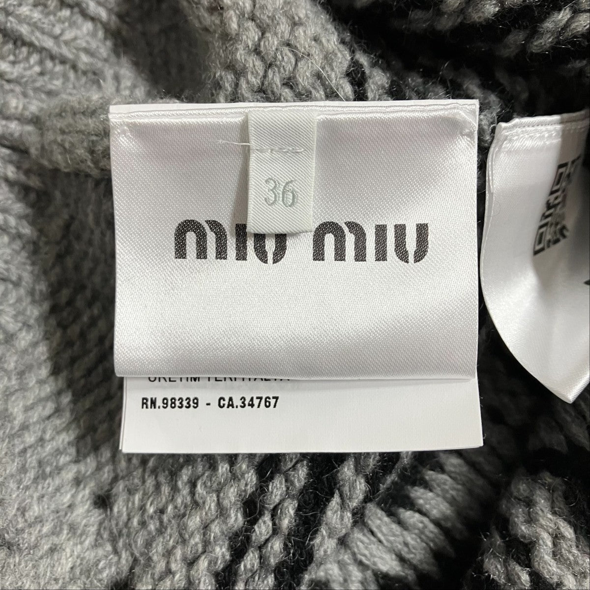 MIU MIU ロゴ半袖ニット 古着・中古-6枚目のアイテム画像