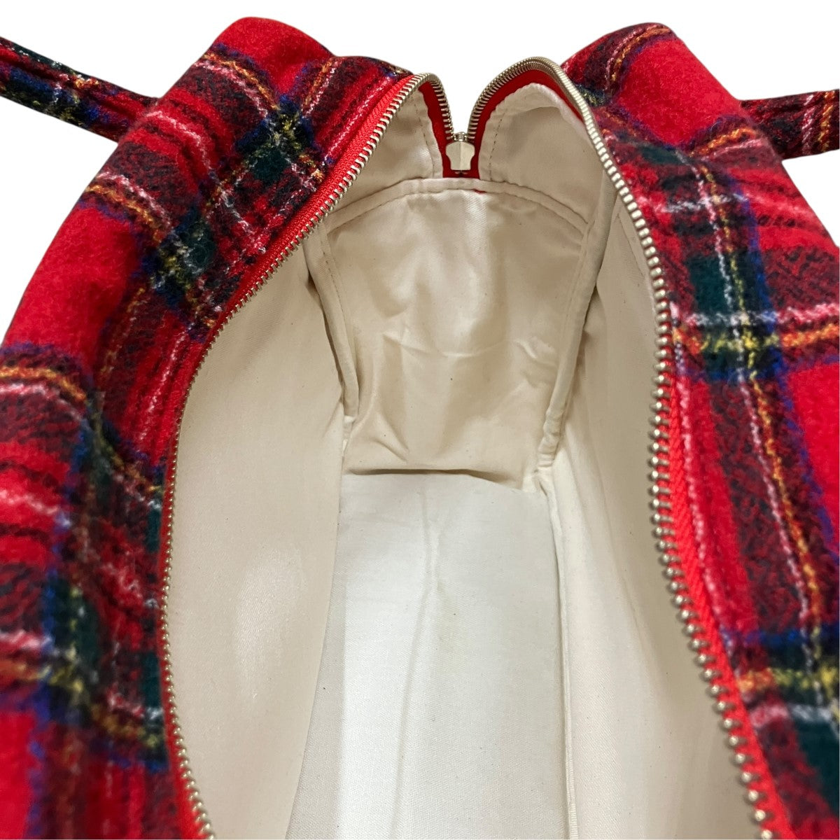 R＆D．M．Co-OLDMAN’S TAILOR ウールタータンチェックボストンバッグ 古着・中古-6枚目のアイテム画像