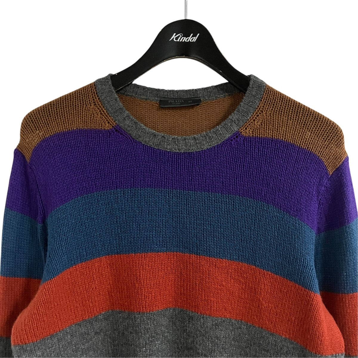 PRADA カシミヤボーダーニット 古着・中古-2枚目のアイテム画像