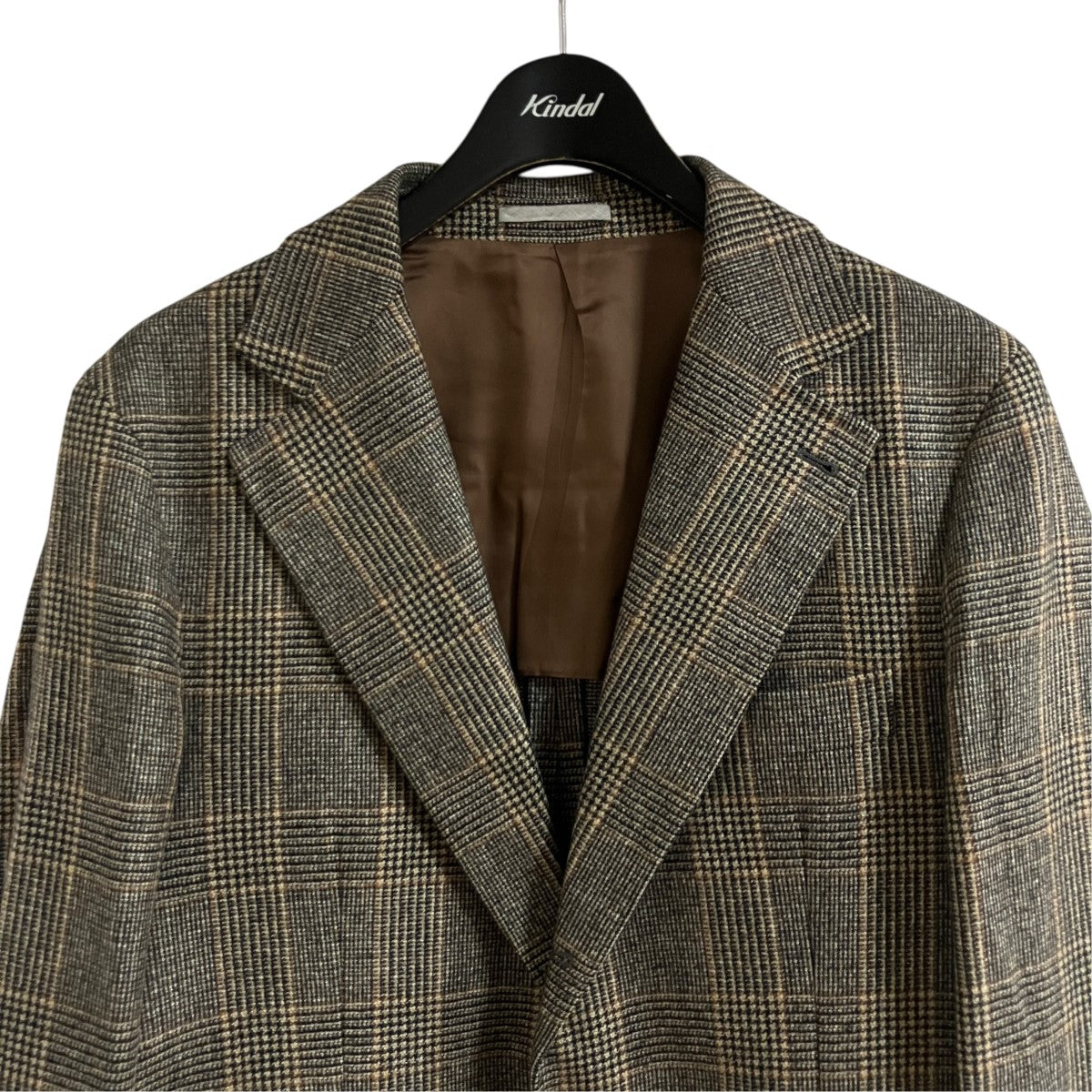 BRUNELLO CUCINELLI チェックウールテーラードジャケット 古着・中古-2枚目のアイテム画像