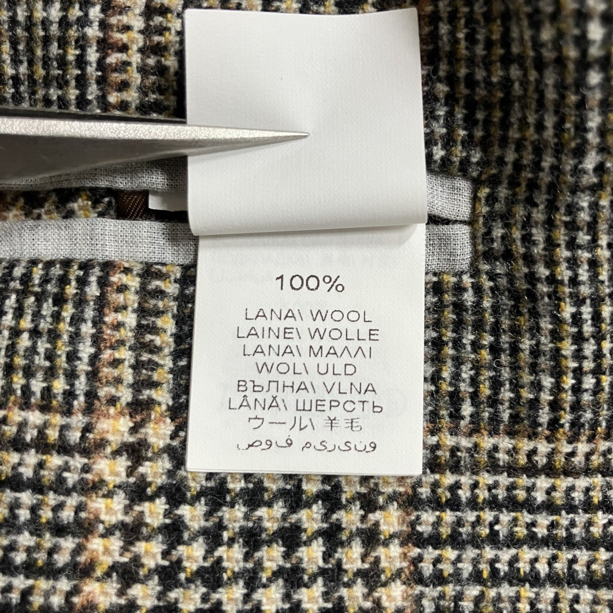 BRUNELLO CUCINELLI チェックウールテーラードジャケット 古着・中古-6枚目のアイテム画像