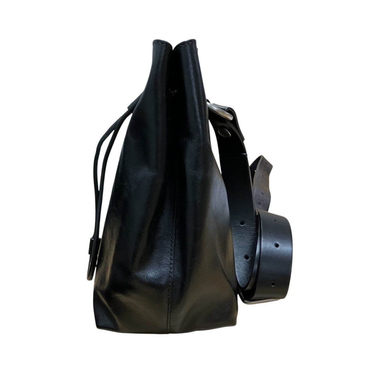 JIL SANDER ドローストリング巾着レザーバッグ 古着・中古-3枚目のアイテム画像