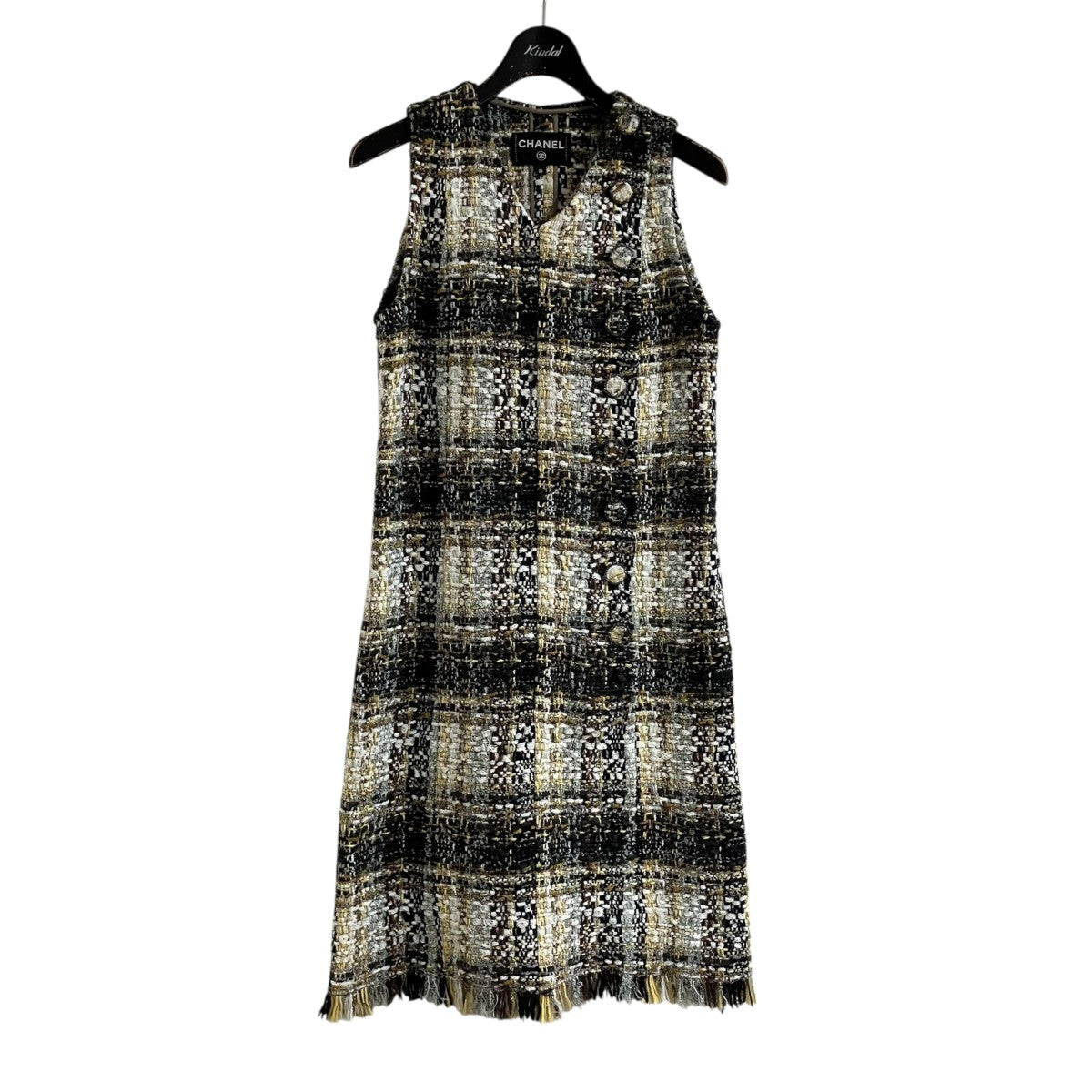 CHANEL ツイードノースリーブワンピース 古着・中古-1枚目のアイテム画像