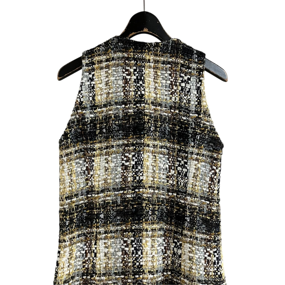 CHANEL ツイードノースリーブワンピース 古着・中古-4枚目のアイテム画像