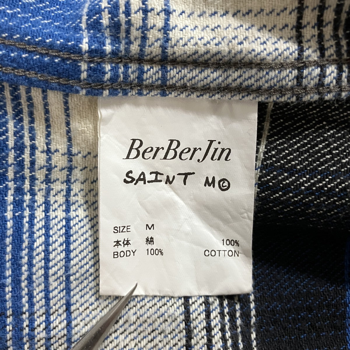 SAINT MICHAEL×BER BER JIN チェックシャツ 古着・中古-6枚目のアイテム画像