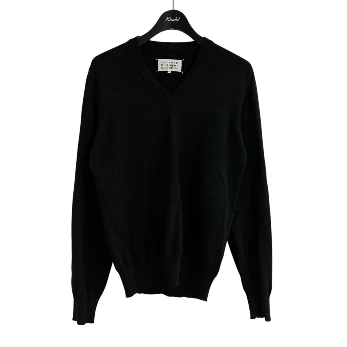 Maison Margiela Vネックエルボーパッチニット 古着・中古-1枚目のアイテム画像