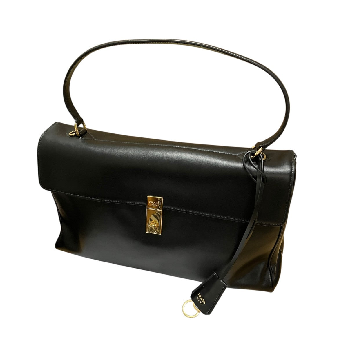 PRADA ソフトカーフレザー フラップ 2WAY ハンドバッグ 古着・中古-1枚目のアイテム画像